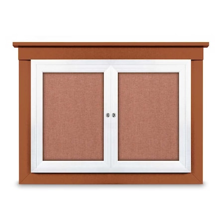 United Visual Products 24"x36" 1-Door Enclosed Letterboard, Burgundy/Lt Oak UV2621O-LTOAK-BURGUN